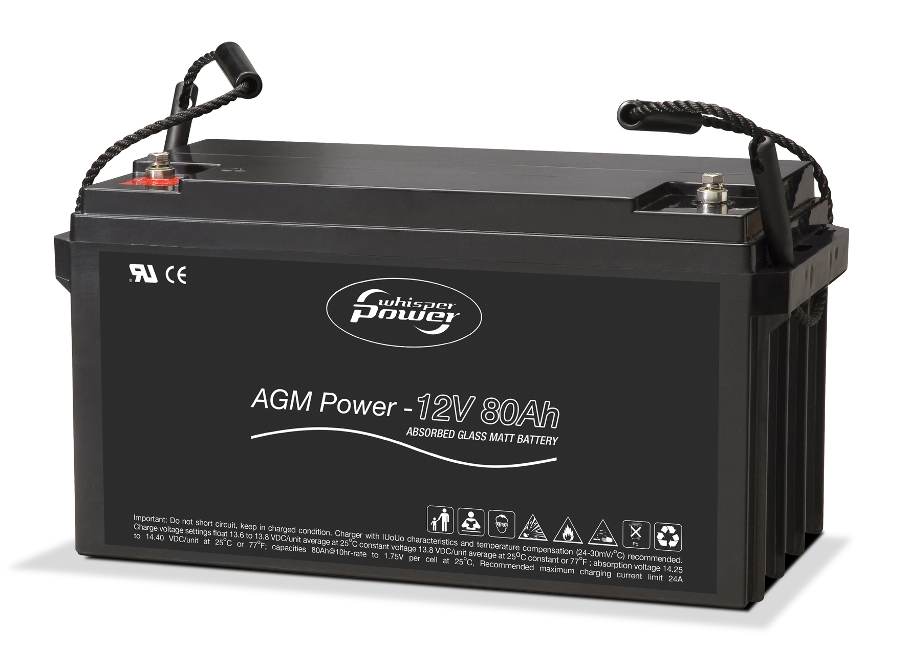 whisper-power-agm-batterie80_1 ΜΠΑΤΑΡΙΑ AGM 12V 80AH DEEP CYCLE - Image 1
